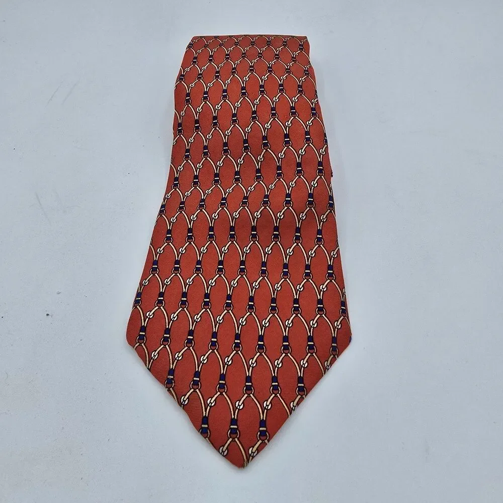 The Custom Shop Luxury Narrow Tie Red Striped Silk Necktie USA 57
